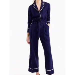 J.Crew Collection Tipped Wool Flannel Jumpsuit